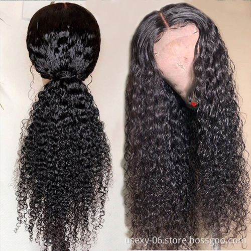 Afro Curly Wigs Lace Front Bob Curly Wigs Natural Hairline 180% Density Lace Frontal Remy Human Hair Wigs For Black Women